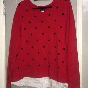 5/$20 Red with Black Polkadots Sweater